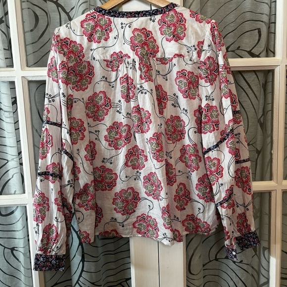 Per Una Marks and Spencer US10 Lightweight Cotton Floral Peasant Blouse - Picture 12 of 14